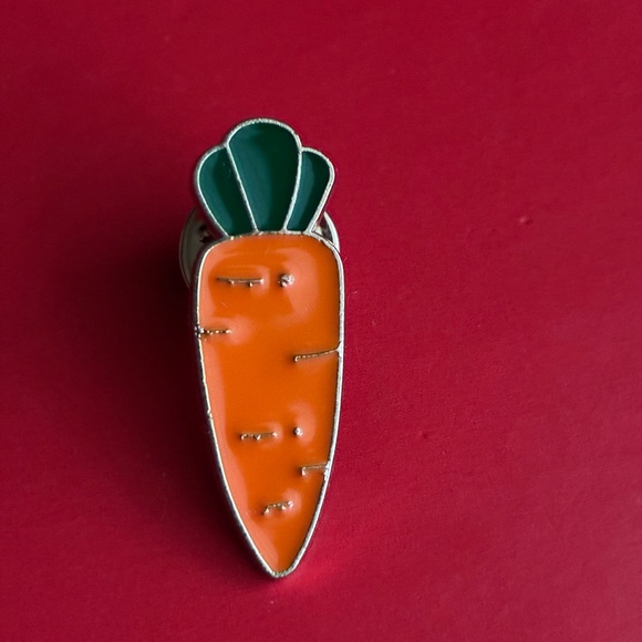 Playful Enamel Pin Set with Flower, Carrot, and Console - Picture 3 of 10